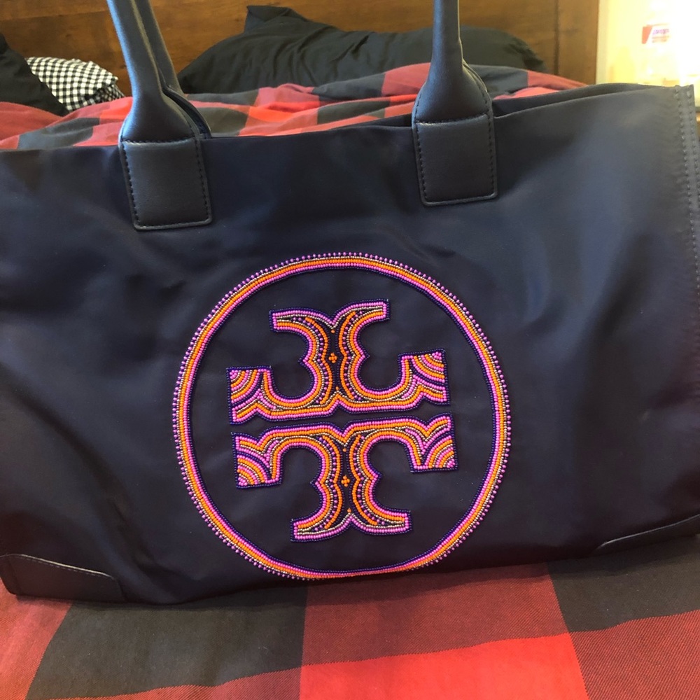 Tory Burch Ella Beaded Logo Tote